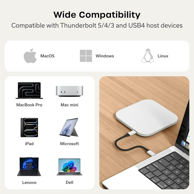 Alt view image 2 of 7 - Satechi USB4 Slim NVMe SSD Enclosure, 40Gbps Data Transfer
Up to 8TB capacity, fits 2280/2260/2242/2230mm sizes, Thunderbolt 5/4 compatible, for Mac mini M4 (drive not included)