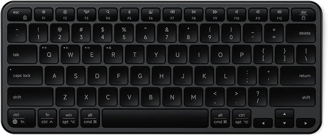 Main image of Satechi Slim EX1 Wireless Keyboard, 4-in-1 Connectivity, Space Black
3 Bluetooth plus 2.4 GHz, instant OS remap, rechargeable battery, for Mac, Windows, Android