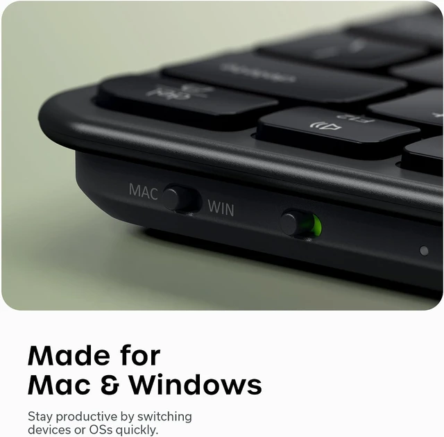 Alt view image 7 of 7 - Satechi Slim EX1 Wireless Keyboard, 4-in-1 Connectivity, Space Black
3 Bluetooth plus 2.4 GHz, instant OS remap, rechargeable battery, for Mac, Windows, Android
