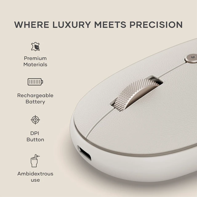 Alt view image 2 of 7 - Satechi OntheGo Bluetooth Mouse, Connect Up to 3 Devices, for Laptop, Black
USB-C rechargeable battery, compact & portable, for laptop, computer, tablet Sand