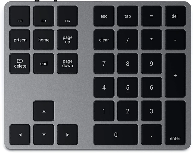 Main image of Satechi Bluetooth Extended Numeric Keypad, Rechargeable 34-Key, Space Gray
U.S. English layout, compatible with MacBook Air/Pro/Neo, iPad Air/Pro, Mac Mini, iMac