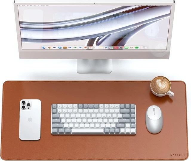 Main image of Satechi Vegan-Leather Desk Mat, Scratch and Water Resistant, Brown
Large Mouse Pad, Ergonomic, Easy to Clean, 26.8 x 12.4 x 0.1 inches, for Office and Home