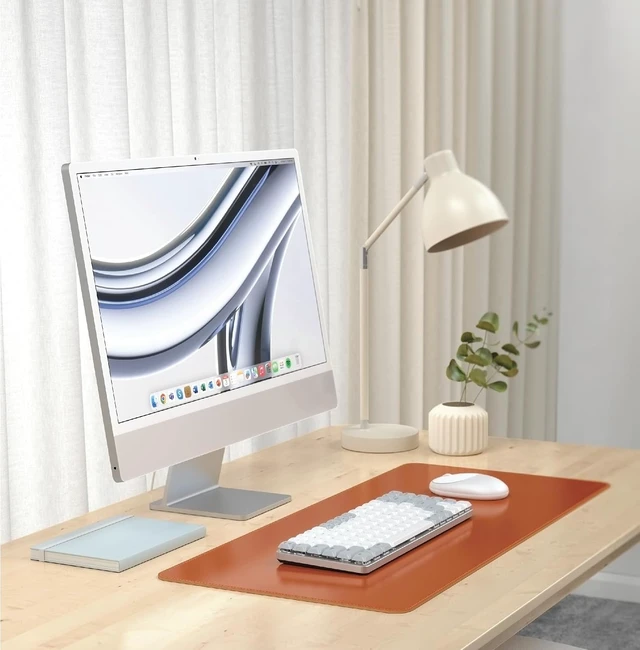 Alt view image 6 of 7 - Satechi Vegan-Leather Desk Mat, Scratch and Water Resistant, Brown
Large Mouse Pad, Ergonomic, Easy to Clean, 26.8 x 12.4 x 0.1 inches, for Office and Home