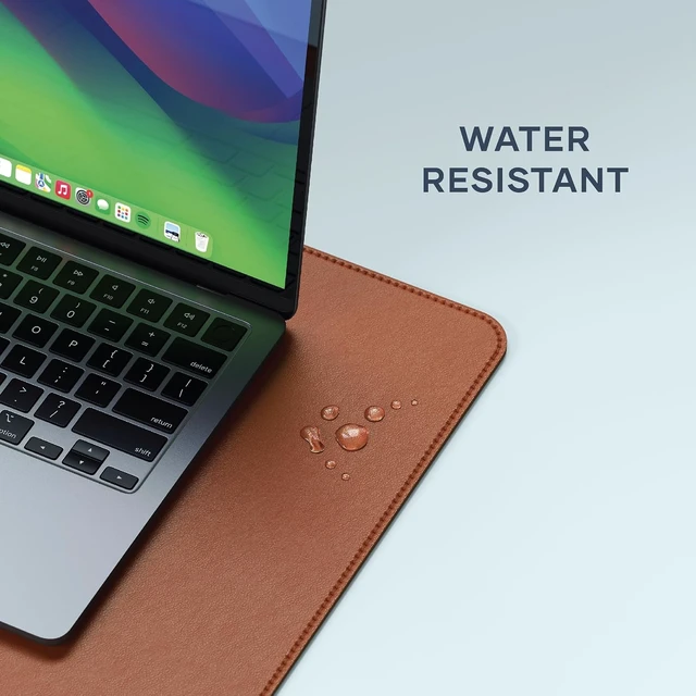 Alt view image 7 of 7 - Satechi Vegan-Leather Desk Mat, Scratch and Water Resistant, Brown
Large Mouse Pad, Ergonomic, Easy to Clean, 26.8 x 12.4 x 0.1 inches, for Office and Home