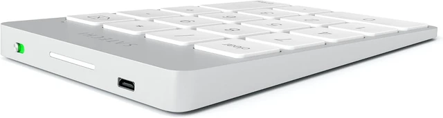 Alt view image 6 of 6 - Satechi Slim Aluminum Bluetooth Keypad, USB-C Rechargeable, Space Gray
18-Key Wireless Number Pad, for MacBook, iMac, iPad, PC, and Laptops Silver Micro USB