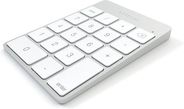 Alt view image 2 of 6 - Satechi Slim Aluminum Bluetooth Keypad, USB-C Rechargeable, Space Gray
18-Key Wireless Number Pad, for MacBook, iMac, iPad, PC, and Laptops Silver Micro USB