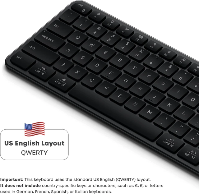 Alt view image 4 of 7 - Satechi Slim EX3 Wireless Keyboard, Bluetooth & 2.4 GHz, Space Black
Full-size with numpad, instant OS key remap, rechargeable battery, for macOS, Windows, Android