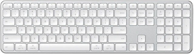 Main image of Satechi Slim EX3 Wireless Keyboard, Bluetooth & 2.4 GHz, Space Black
Full-size with numpad, instant OS key remap, rechargeable battery, for macOS, Windows, Android Silver