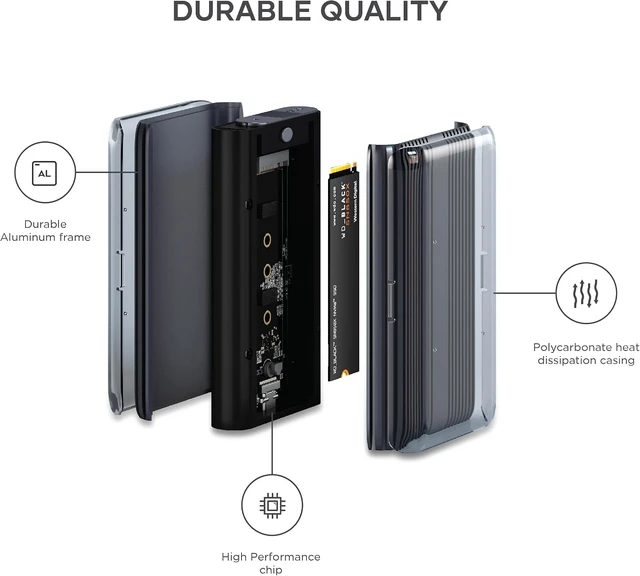Alt view image 2 of 6 - Satechi USB4 NVMe SSD Pro Enclosure, 40Gbps Transfer, Up to 16TB Capacity
Up to 16TB capacity, aluminum housing, polycarbonate casing, fits 2280/2260/2242/2230mm drives (drive not included)