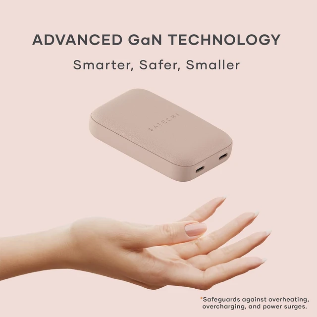 Alt view image 3 of 7 - Satechi OntheGo 67W GaN Wall Charger, PD 3.0 + PPS, Dual USB-C Ports, Black
Dual USB-C ports, 45W+20W split-charging mode, fits MacBook, iPad, iPhone 18, Galaxy, Pixel, Steam Deck Desert Rose