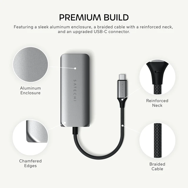 Alt view image 5 of 6 - atechi 4-in-1 USB-C Ethernet Adapter, 2.5 Gbps Speed, Chrome
3 additional data ports (3.2), for Mac, iPad, Windows, Android, Chrome