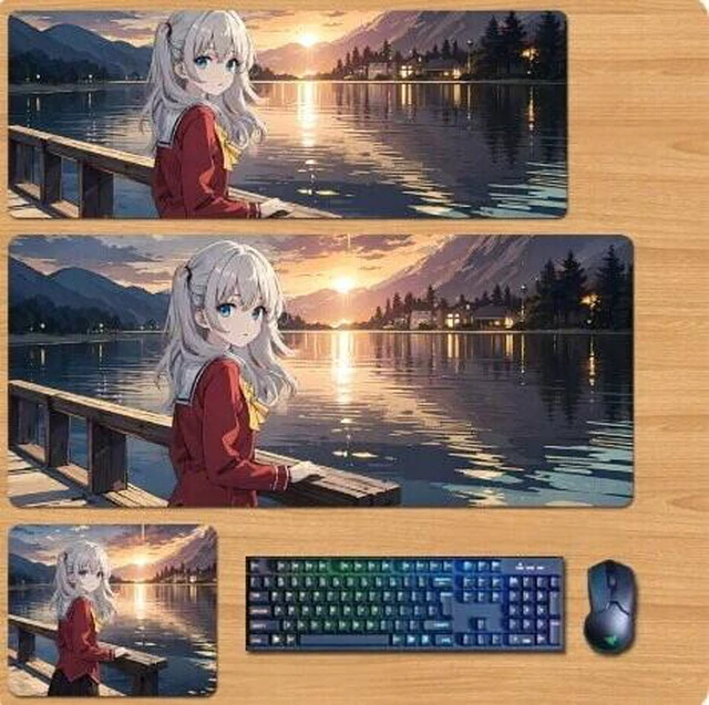 Main image of Charlotte Skin mouse pad Extended Gaming Mouse Pad with Stitched Edges, Large Mouse pad with Non-Slip Rubber Base for Work & Gaming, Office & Home 300/250mm