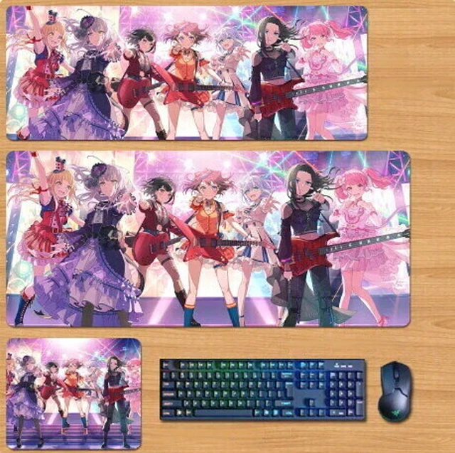 Main image of BanG Dream! Girls Band Party! Skin mouse pad Extended Gaming Mouse Pad with Stitched Edges, Large Mouse pad with Non-Slip Rubber Base for Work & Gaming, Office & Home 300/250mm