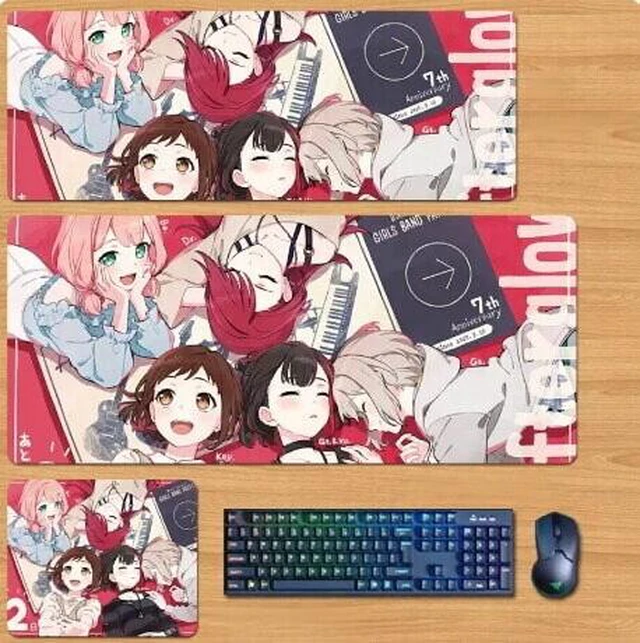 Main image of BanG Dream! Girls Band Party! Skin mouse pad Extended Gaming Mouse Pad with Stitched Edges, Large Mouse pad with Non-Slip Rubber Base for Work & Gaming, Office & Home 300/250mm