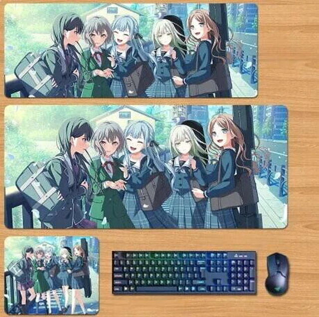 Main image of BanG Dream! Girls Band Party! Skin mouse pad Extended Gaming Mouse Pad with Stitched Edges, Large Mouse pad with Non-Slip Rubber Base for Work & Gaming, Office & Home 300/250mm