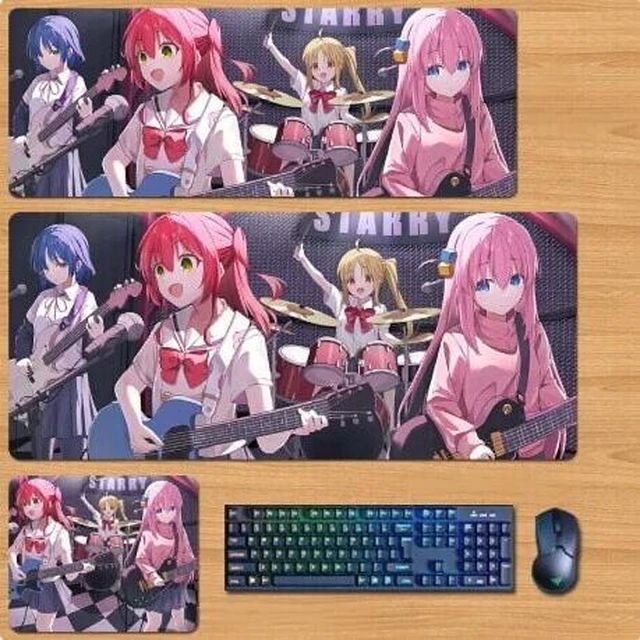 Main image of Bocchi the Rock Skin mouse pad Extended Gaming Mouse Pad with Stitched Edges, Large Mouse pad with Non-Slip Rubber Base for Work & Gaming, Office & Home 300/250mm