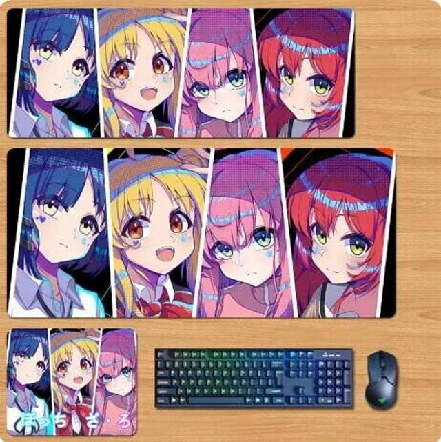 Main image of Bocchi the Rock Skin mouse pad Extended Gaming Mouse Pad with Stitched Edges, Large Mouse pad with Non-Slip Rubber Base for Work & Gaming, Office & Home 300/250mm