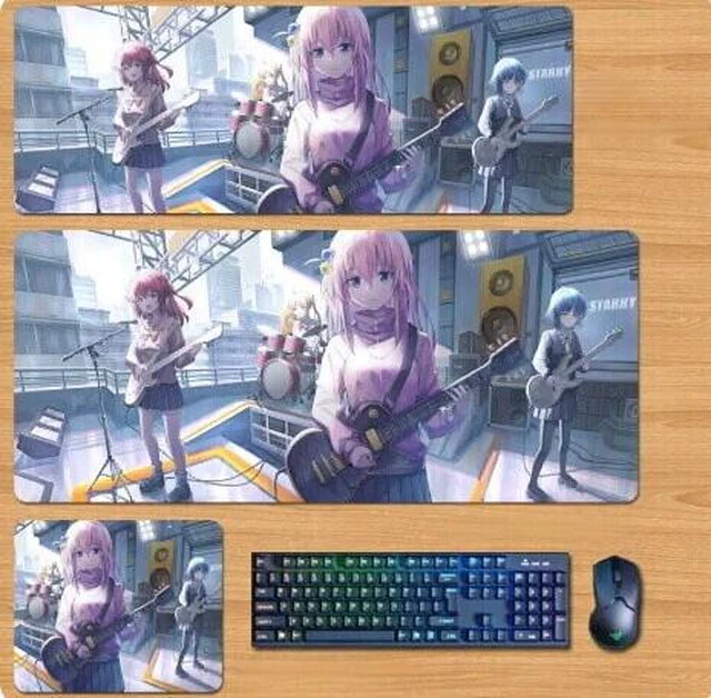 Main image of Bocchi the Rock Skin mouse pad Extended Gaming Mouse Pad with Stitched Edges, Large Mouse pad with Non-Slip Rubber Base for Work & Gaming, Office & Home 300/250mm