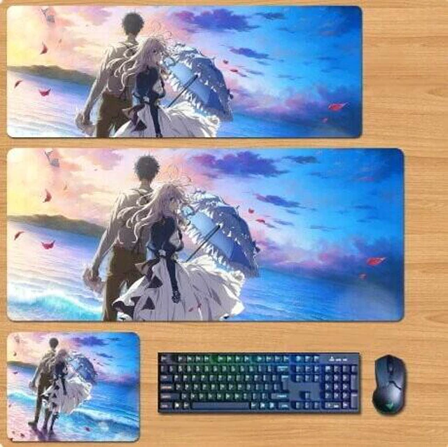 Main image of Violet Evergarden Skin mouse pad Extended Gaming Mouse Pad with Stitched Edges, Large Mouse pad with Non-Slip Rubber Base for Work & Gaming, Office & Home 900/400mm