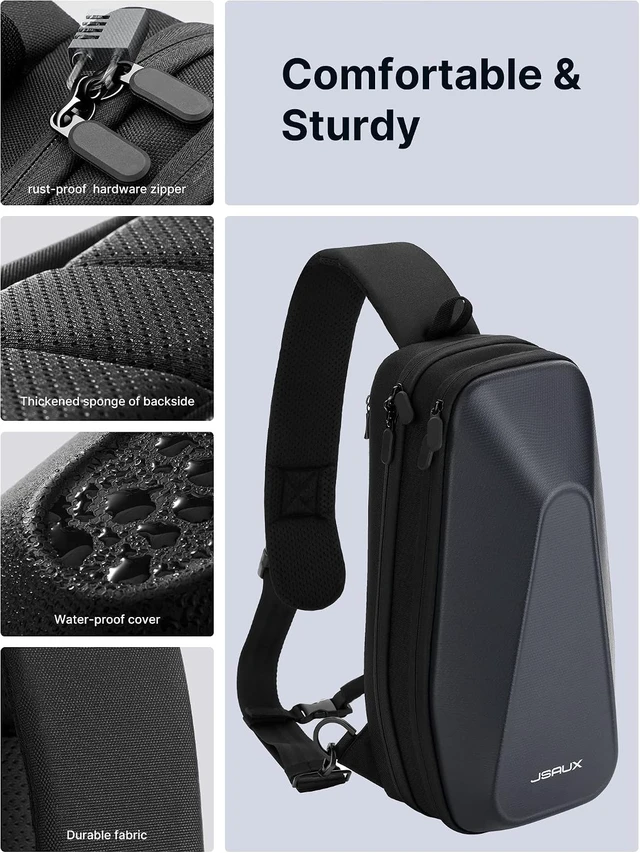 Alt view image 3 of 7 - JSAUX Sling Bag for Steam Deck/ROG Xbox Ally X, Crossbody Travel Case
Double-layer Storage, EVA Hard Shell, Fits Docking Station and Accessories