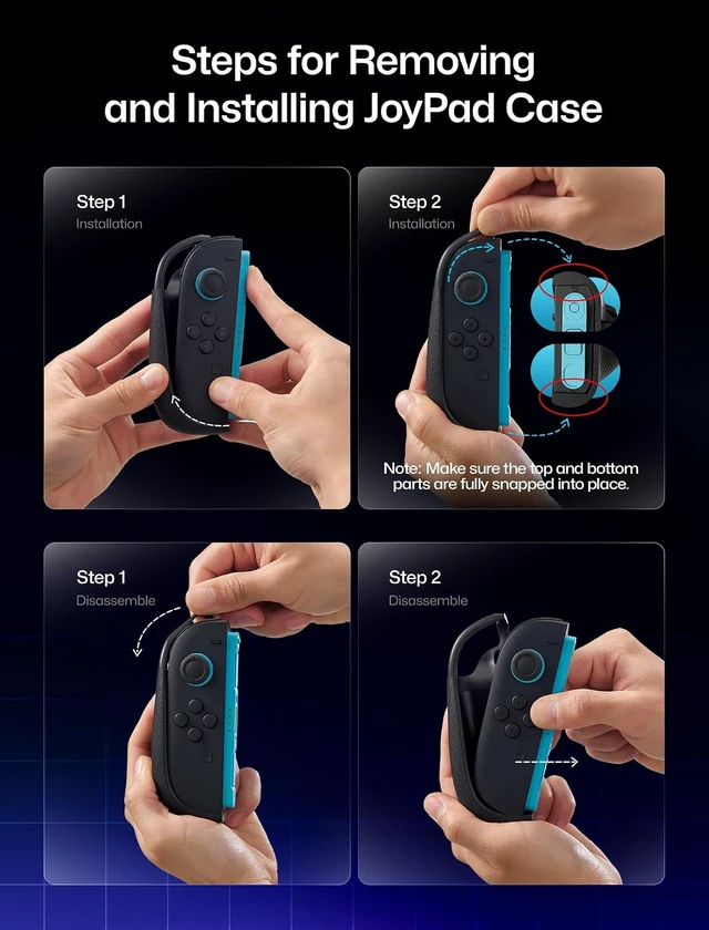 Alt view image 2 of 7 - JSAUX Dockable Switch 2 Case with Split Grip and Stand - GoJoy Case
Hidden Metal Stand, Drop Protection, Dockable Design, PC Front Cover, Ergonomic Grip, 8 Game Card Storage