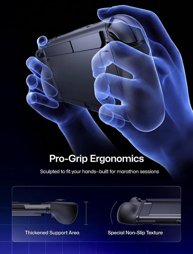 Alt view image 5 of 7 - JSAUX Dockable Switch 2 Case with Split Grip and Stand - GoJoy Case
Hidden Metal Stand, Drop Protection, Dockable Design, PC Front Cover, Ergonomic Grip, 8 Game Card Storage