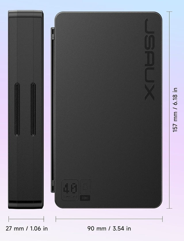 Alt view image 4 of 7 - JSAUX Game Card Case for Nintendo Switch 2 (2025), Switch OLED & Lite, 40-Slot Hard Shell Storage Holder for 40 Game Cartridges & Micro SD Cards, Compact Travel Gaming Card Organizer Box - Black