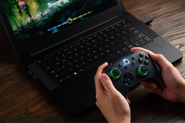Alt view image 3 of 7 - 8Bitdo Ultimate 2C Wireless Controller for Windows PC and Android, with 1000 Hz Polling Rate, Hall Effect Joysticks and Triggers, and Remappable L4/R4 Bumpers (Transparent Black)
