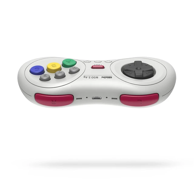 Alt view image 6 of 7 - 8Bitdo M30 2.4G Wireless Gamepad for Sega Genesis Mini and Mega Drive Mini and Switch with 6-Button Layout (White)
