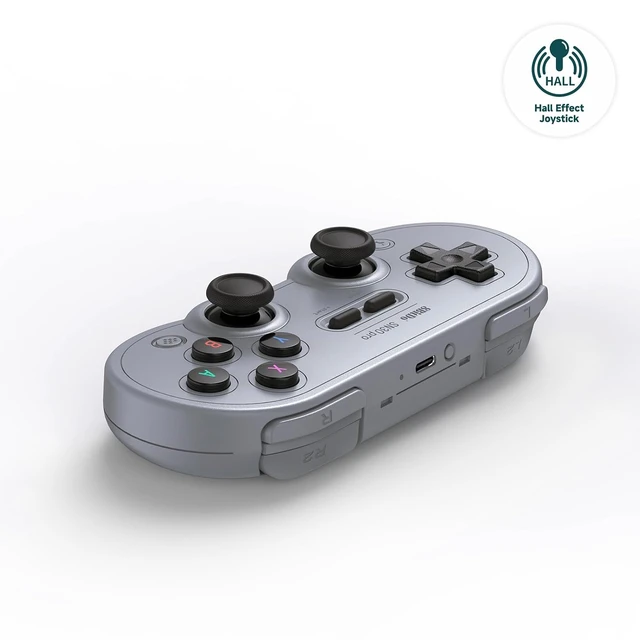 Alt view image 7 of 7 - 8Bitdo SN30 Pro Bluetooth Controller for Switch 1/2, Windows PC, Gray
Hall Effect Joysticks, Rumble Vibration, Turbo Function, motion controls, rechargeable battery, home and screenshot Buttons