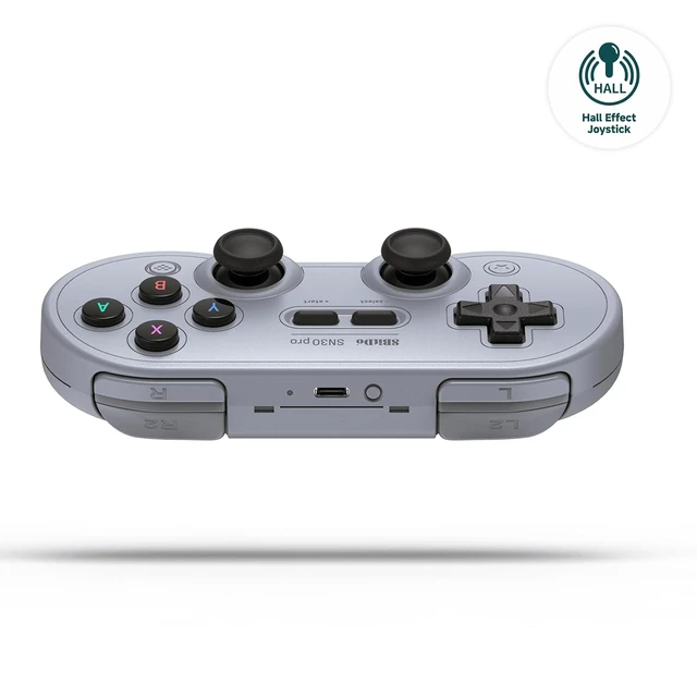 Alt view image 3 of 7 - 8Bitdo SN30 Pro Bluetooth Controller for Switch 1/2, Windows PC, Gray
Hall Effect Joysticks, Rumble Vibration, Turbo Function, motion controls, rechargeable battery, home and screenshot Buttons