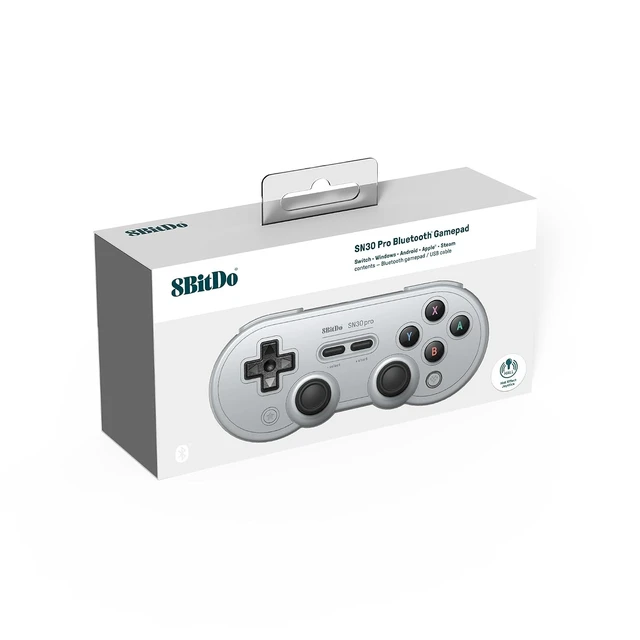 Alt view image 4 of 7 - 8Bitdo SN30 Pro Bluetooth Controller for Switch 1/2, Windows PC, Gray
Hall Effect Joysticks, Rumble Vibration, Turbo Function, motion controls, rechargeable battery, home and screenshot Buttons