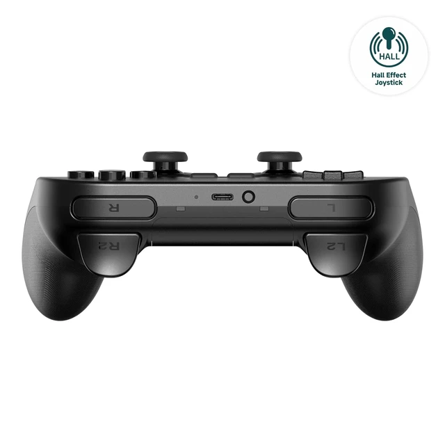 Alt view image 5 of 7 - 8Bitdo Pro 2 Bluetooth Controller for Switch, Hall Effect Joystick Update, Wireless Gaming Controller for Switch, PC, Android, and Steam Deck & Apple (Black Edition) Grey