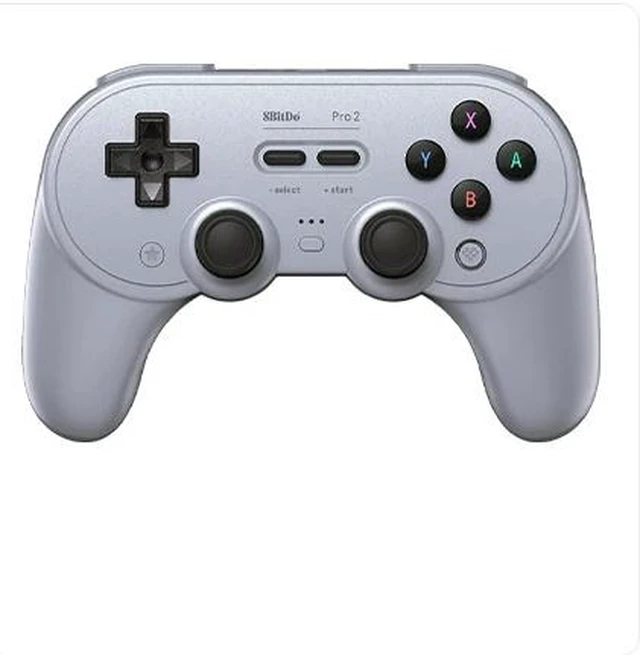 Main image of 8Bitdo Pro 2 Bluetooth Controller for Switch, Hall Effect Joystick Update, Wireless Gaming Controller for Switch, PC, Android, and Steam Deck & Apple (Black Edition) white