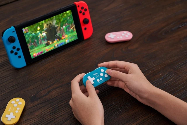 Alt view image 5 of 6 - 8Bitdo Zero 2 Bluetooth Gamepad Keychain Sized Mini Controller for Switch/Switch 2, Windows, Android (Turquoise Edition) yellow