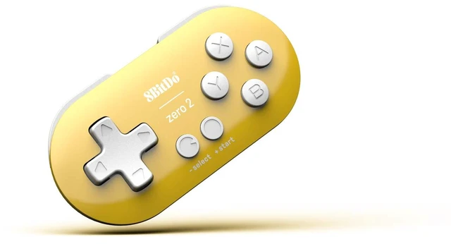 Main image of 8Bitdo Zero 2 Bluetooth Gamepad Keychain Sized Mini Controller for Switch/Switch 2, Windows, Android (Turquoise Edition) yellow