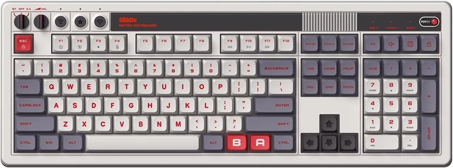 Alt view image 7 of 7 - 8Bitdo Retro 108 Mechanical Wireless Keyboard for PC & Android, N Edition
108 Keys, Integrated Numpad, Bluetooth/2.4G/USB-C, Hot Swappable, Gaming Keyboard