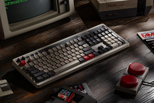 Alt view image 6 of 7 - 8Bitdo Retro 108 Mechanical Wireless Keyboard for PC & Android, N Edition
108 Keys, Integrated Numpad, Bluetooth/2.4G/USB-C, Hot Swappable, Gaming Keyboard