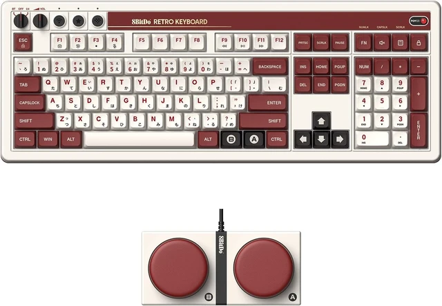 Main image of 8Bitdo Retro 108 Mechanical Wireless Keyboard for PC & Android, N Edition
108 Keys, Integrated Numpad, Bluetooth/2.4G/USB-C, Hot Swappable, Gaming Keyboard Fami Edition