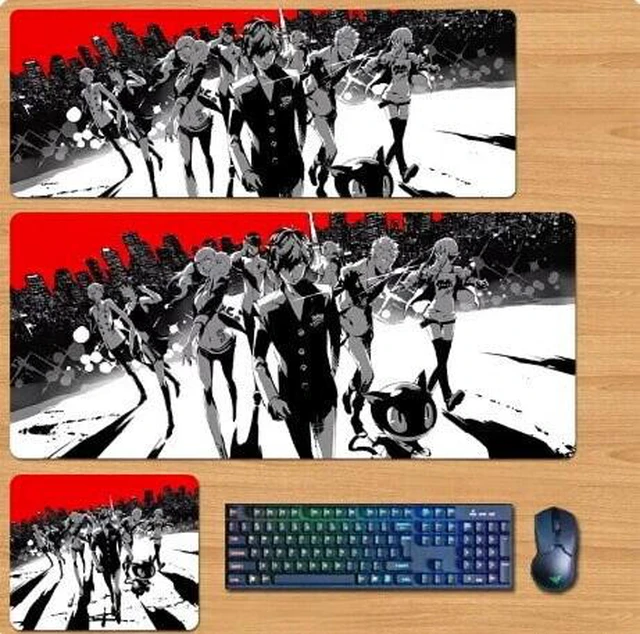 Main image of Persona 5 Skin mouse pad Extended Gaming Mouse Pad with Stitched Edges, Large Mouse pad with Non-Slip Rubber Base for Work & Gaming, Office & Home 300/250mm
