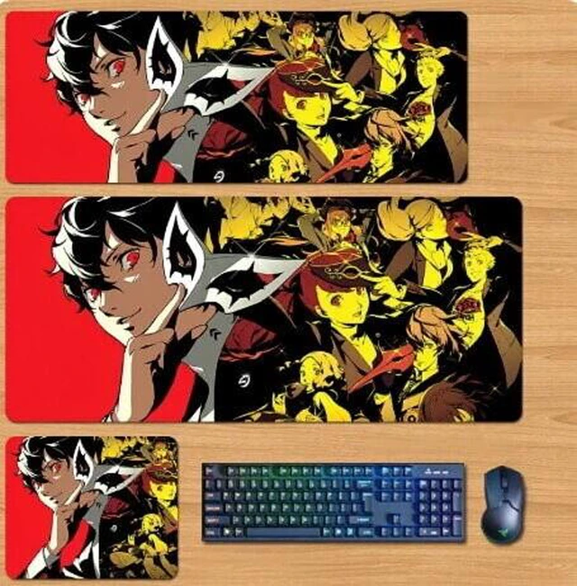 Main image of Persona 5 Skin mouse pad Extended Gaming Mouse Pad with Stitched Edges, Large Mouse pad with Non-Slip Rubber Base for Work & Gaming, Office & Home 300/250mm