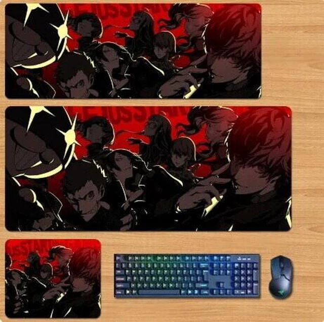 Main image of Persona 5 Skin mouse pad Extended Gaming Mouse Pad with Stitched Edges, Large Mouse pad with Non-Slip Rubber Base for Work & Gaming, Office & Home 300/250mm