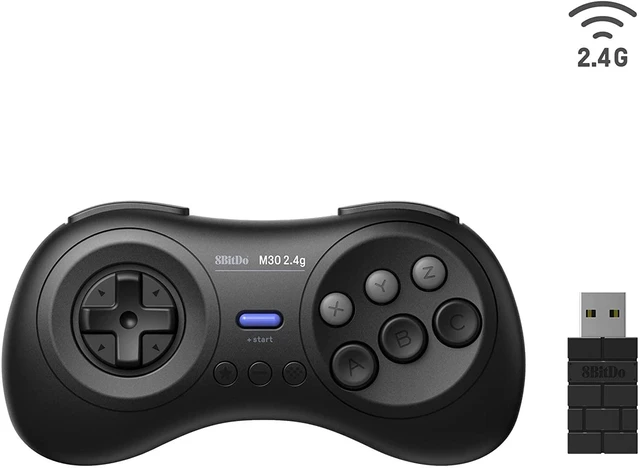 Main image of 8Bitdo M30 2.4G Wireless Gamepad for Sega Genesis Mini and Mega Drive Mini and Switch with 6-Button Layout (Black)