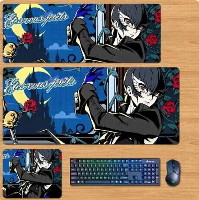 Main image of Persona 5 Skin mouse pad Extended Gaming Mouse Pad with Stitched Edges, Large Mouse pad with Non-Slip Rubber Base for Work & Gaming, Office & Home 300/250mm