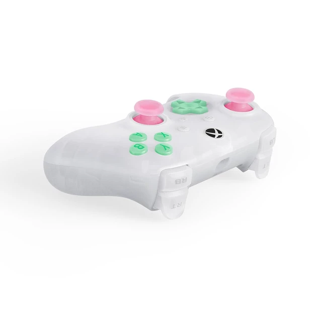 Alt view image 5 of 7 - 8Bitdo Controller White
Officially Licensed, RGB Lighting Fire Ring, Hall Effect Joysticks & Triggers, Compatible with Xbox Series X|S, Xbox One,PC Half-translucent powder