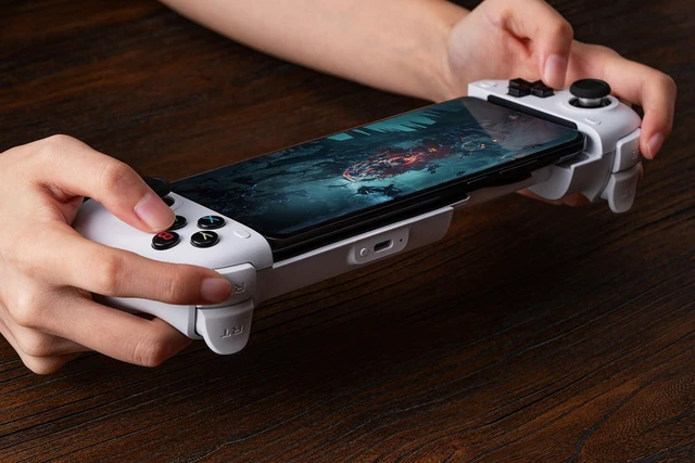 Alt view image 6 of 7 - 8Bitdo Ultimate Mobile Gaming Controller for iPhone, Apple, Android & Xbox Cloud Gaming, Bluetooth Gamepad with Hall Effect Joysticks, 2 Pro Back Buttons, Officially Licensed (Black) white