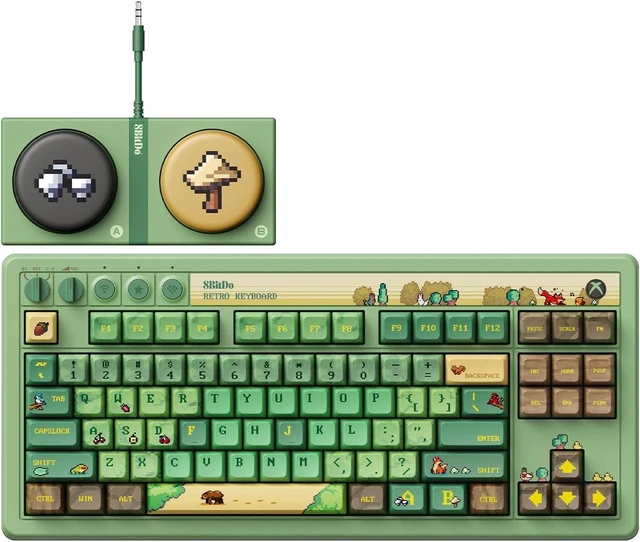 Main image of 8Bitdo Retro 87 Mechanical Keyboard for Windows PC & Android, Forest Wonder