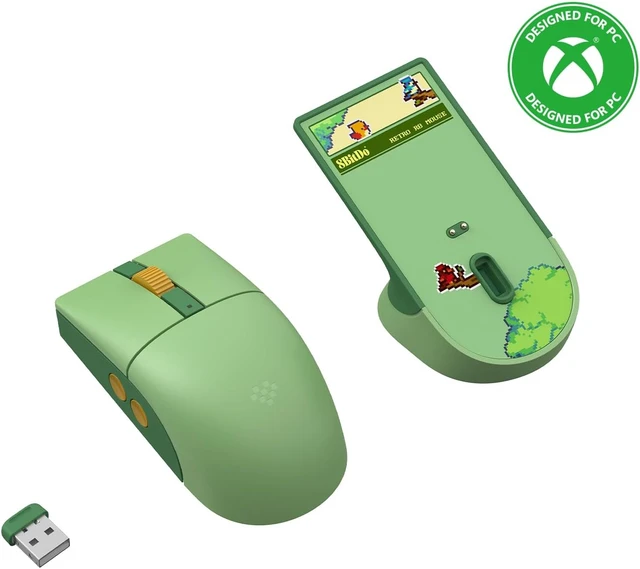 Alt view image 7 of 7 - 8Bitdo Retro R8 Wireless Mouse, PAW 3395, 26K DPI, Forest Wonder
Officially Licensed, 3 Connection Modes, 4K Wireless & 8K Wired Polling, Charging Dock, 4 Side Buttons, HUANO Switches