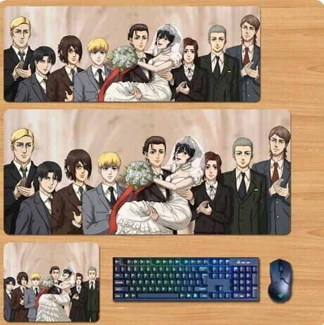 Main image of Attack on Titan Skin mouse pad Extended Gaming Mouse Pad with Stitched Edges, Large Mouse pad with Non-Slip Rubber Base for Work & Gaming, Office & Home 300/250mm