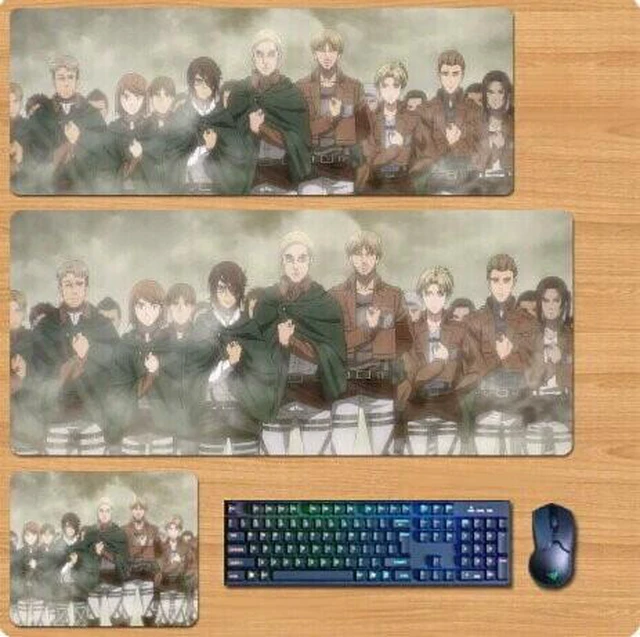 Main image of Attack on Titan Skin mouse pad Extended Gaming Mouse Pad with Stitched Edges, Large Mouse pad with Non-Slip Rubber Base for Work & Gaming, Office & Home 300/250mm
